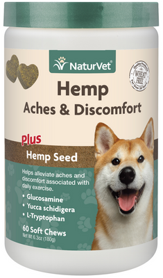 NaturVet Hemp Aches and Discomfort Chew 60 ct.