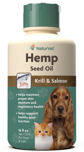 NaturVet Hemp Krill and Salmon Oil 16 oz.