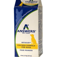 Answers Detailed Frozen Raw Chicken Dog Food 4 lb.