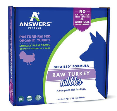 Answers Detailed Frozen Turkey Dog Nibbles 2.2 lb.