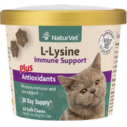 NaturVet L-Lysine Immune Support Soft Chews For Cats 60 ct.