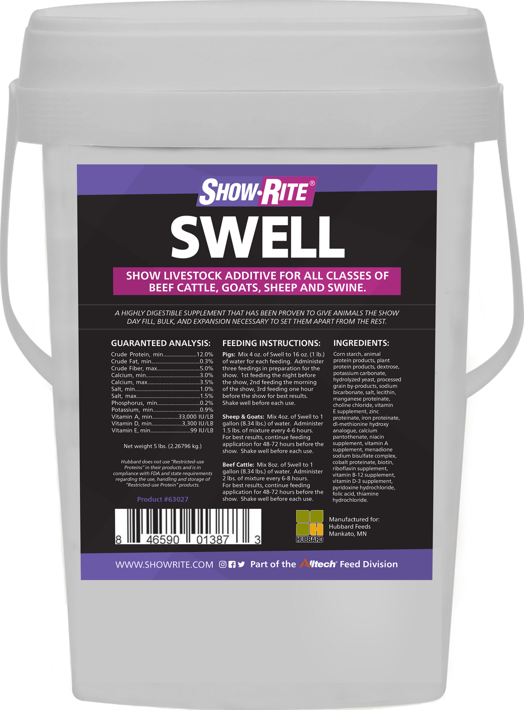 ShowRite Swell Pail 5 lb. (Call to Special Order)