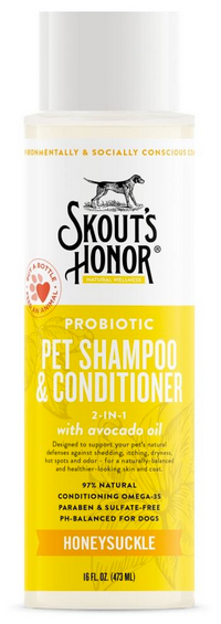 Skouts Honor Probiotic Pet Shampoo/Conditioner - Honeysuckle 16 oz.