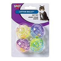 Plastic Lattice Balls w/ Bells Cat Toy 4 pk