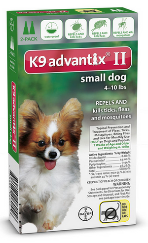 K9 Advantix II Green Small Dog 2 pk