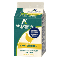 Answers Detailed Frozen Raw Chicken Cat Food 1 lb.