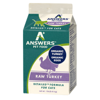 Answers Detailed Frozen Raw Turkey Cat Food 1 lb.