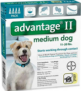 Advantage II Medium Dog 4 Pack - Teal