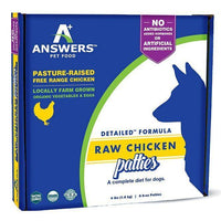Answers Detailed Frozen Raw Chicken Patties Dog Food 4 lb.
